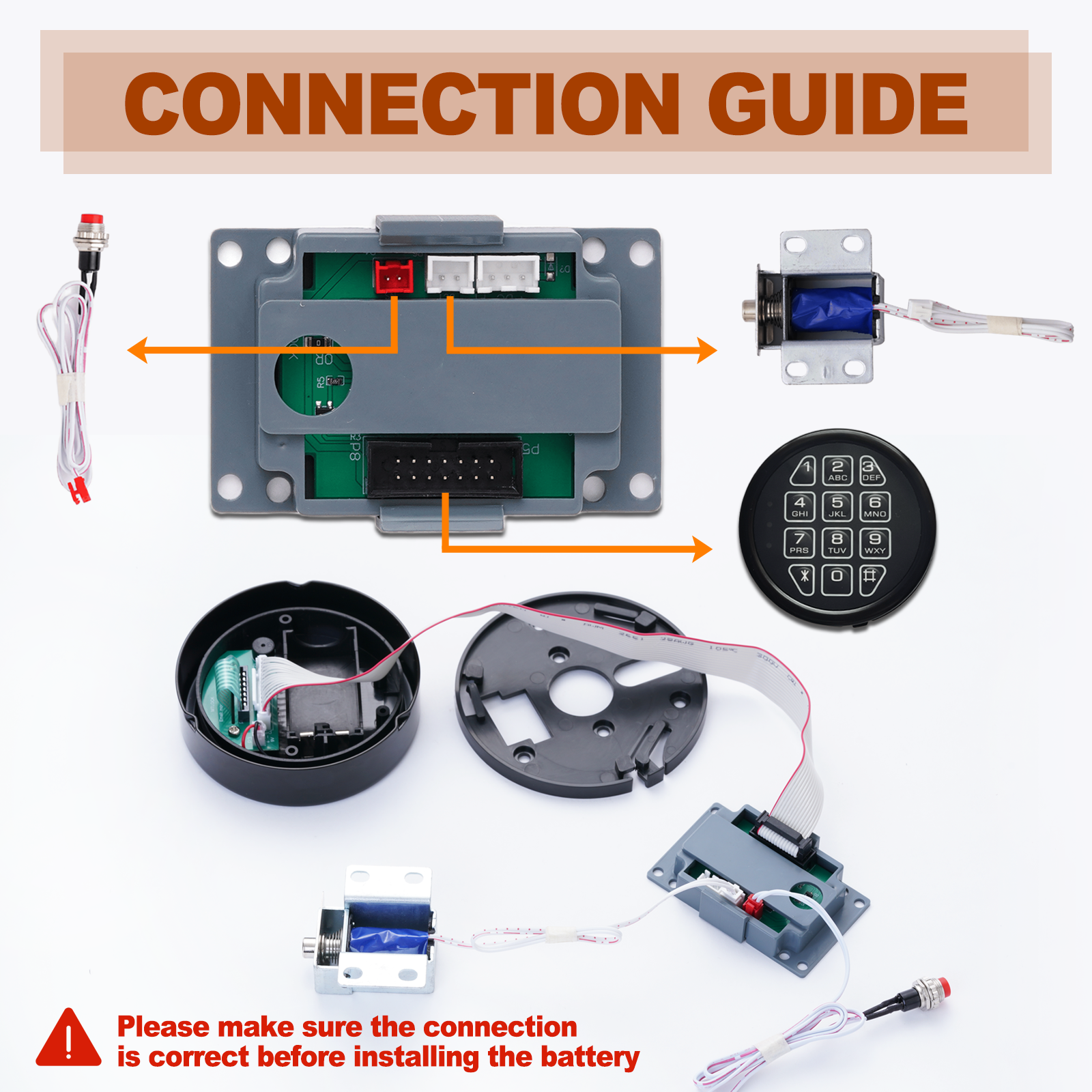 DHEISHA Gun Safe Lock Replacement with Solenoid Lock Electronic Safe Keypad for Home & Business