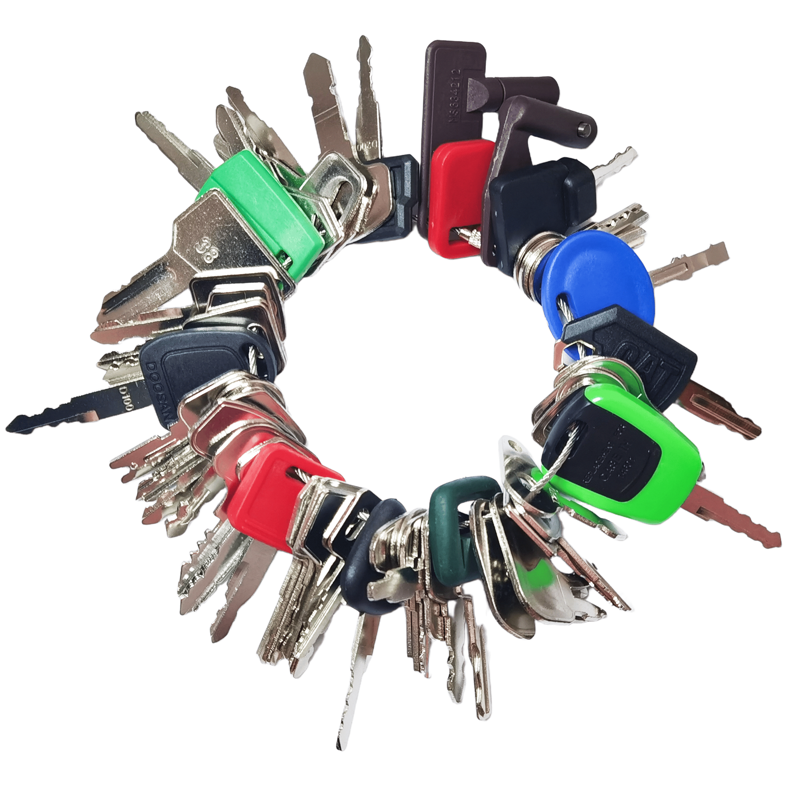 50 Equipment Keys Master Set for JCB Cat Yanmar Kubota Honda Excavators Forklifts Loaders Bullozers