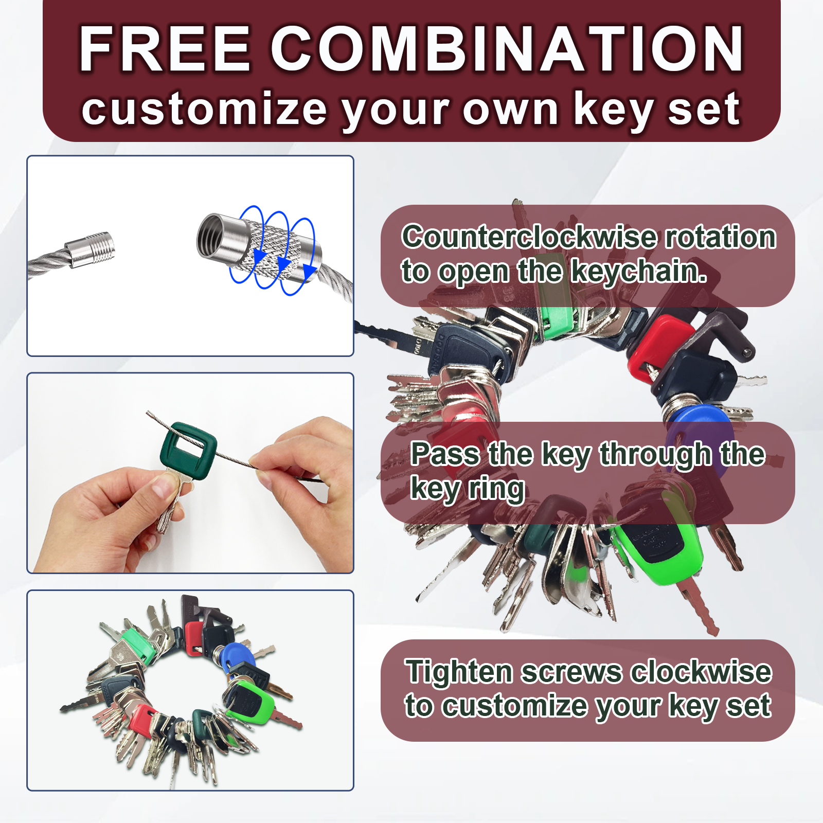 50 Equipment Keys Master Set for JCB Cat Yanmar Kubota Honda Excavators Forklifts Loaders Bullozers