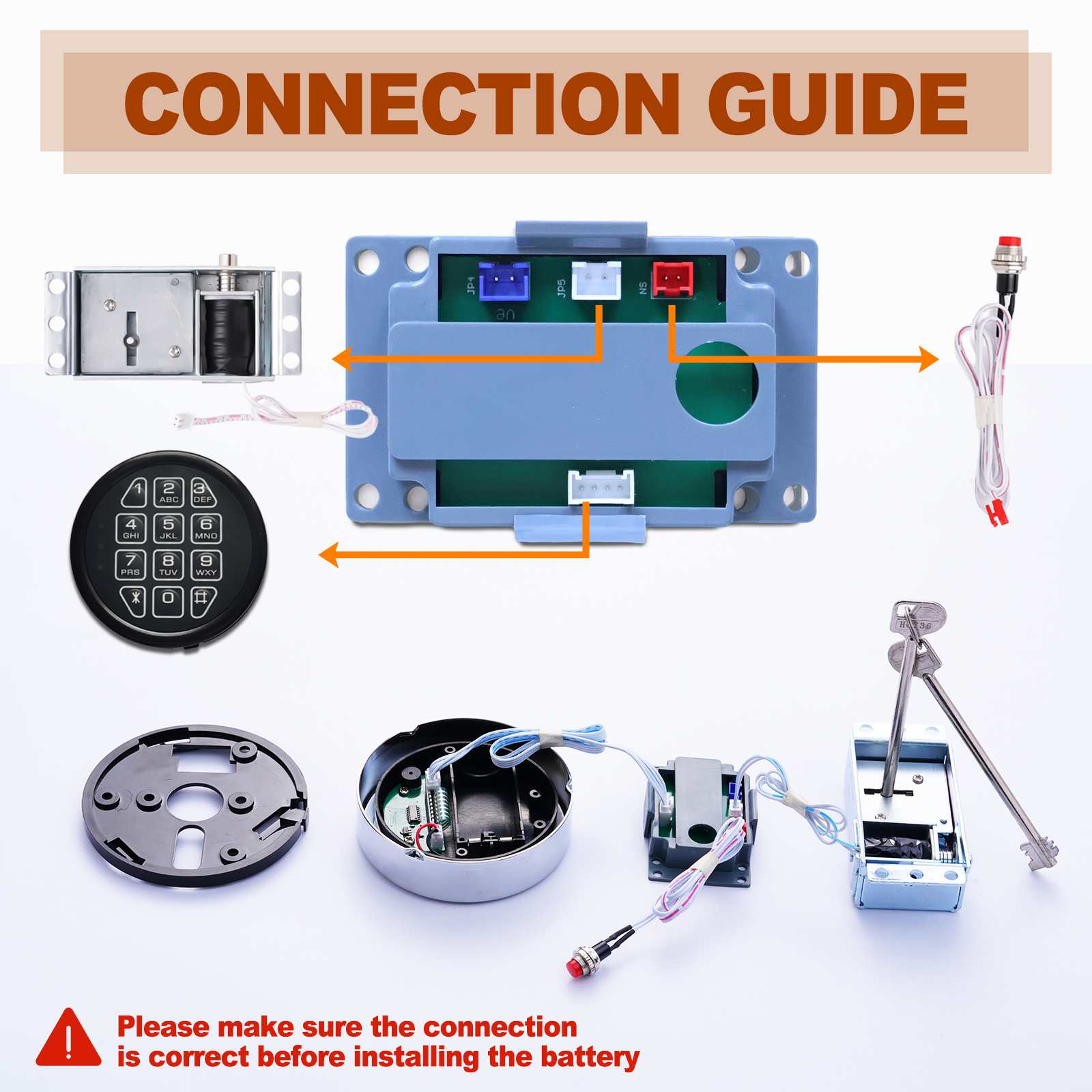DHEISHA Gun Safe Replacement Lock with 2 Backup Keys Black Safe Keypad Lock