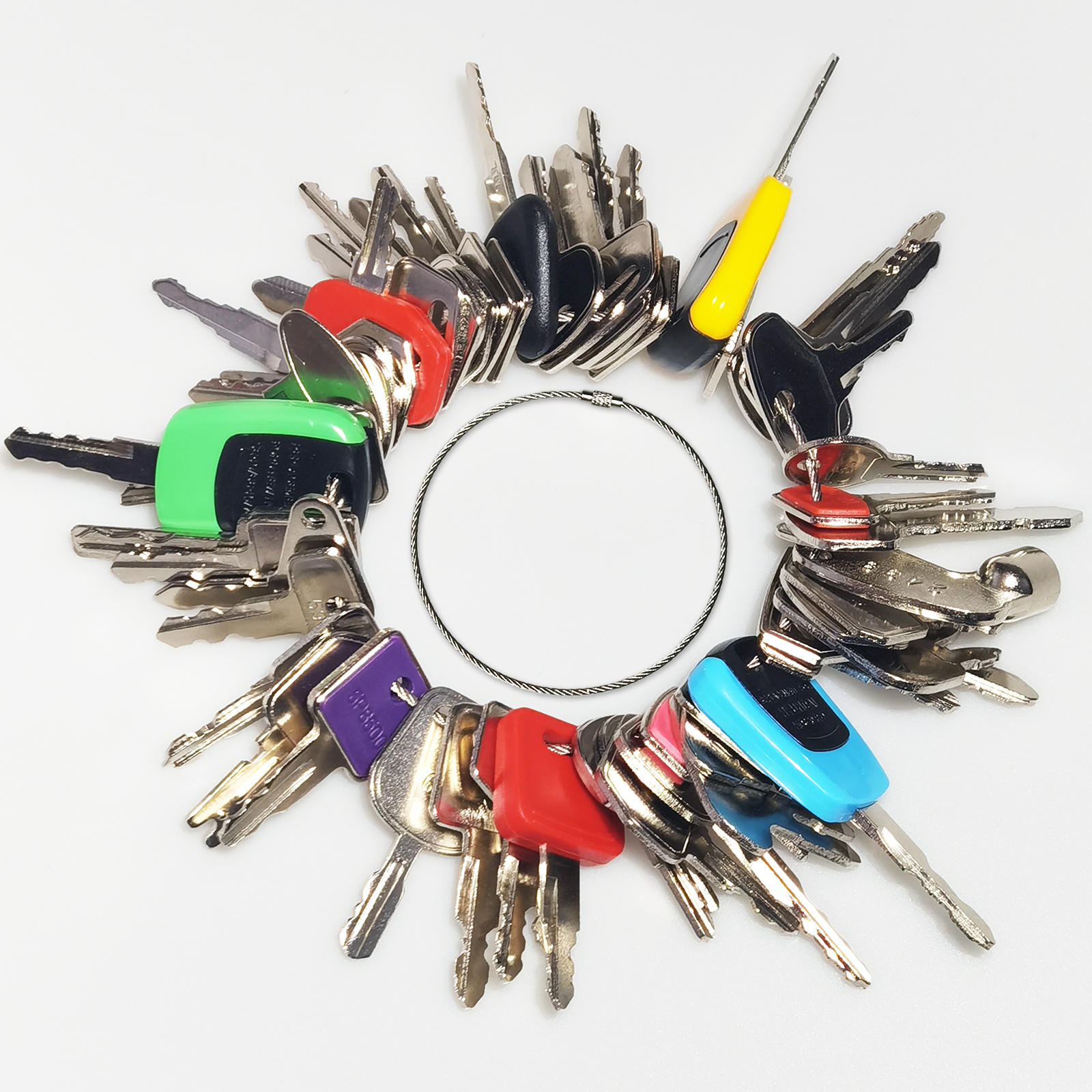 60 Heavy Equipment Keys Master Set for Kubota JCB Cat Ditch Witch Excavators Forklifts Tractors
