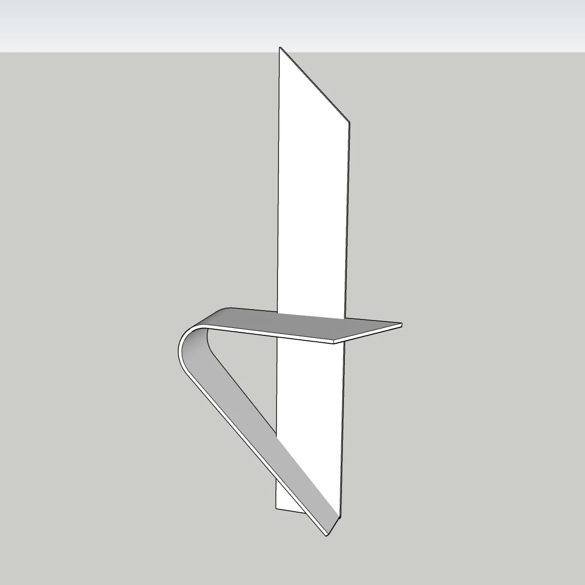 Wall-Mounted Minimal Shelf | Floating Console for Interior Design | SketchUp 2018 SKP