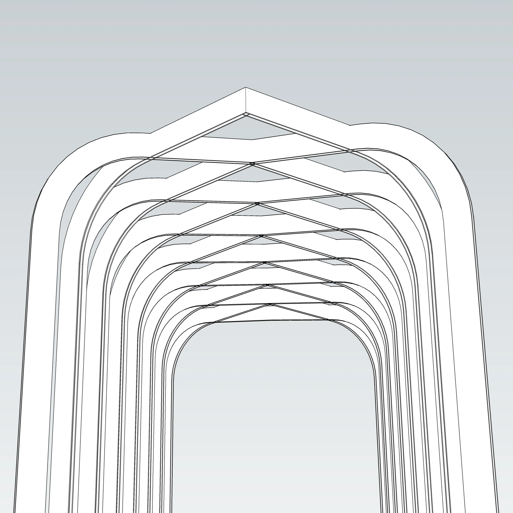 Parametric Arch Corridor Structure – Modern Architectural Tunnel (SketchUp 2018)