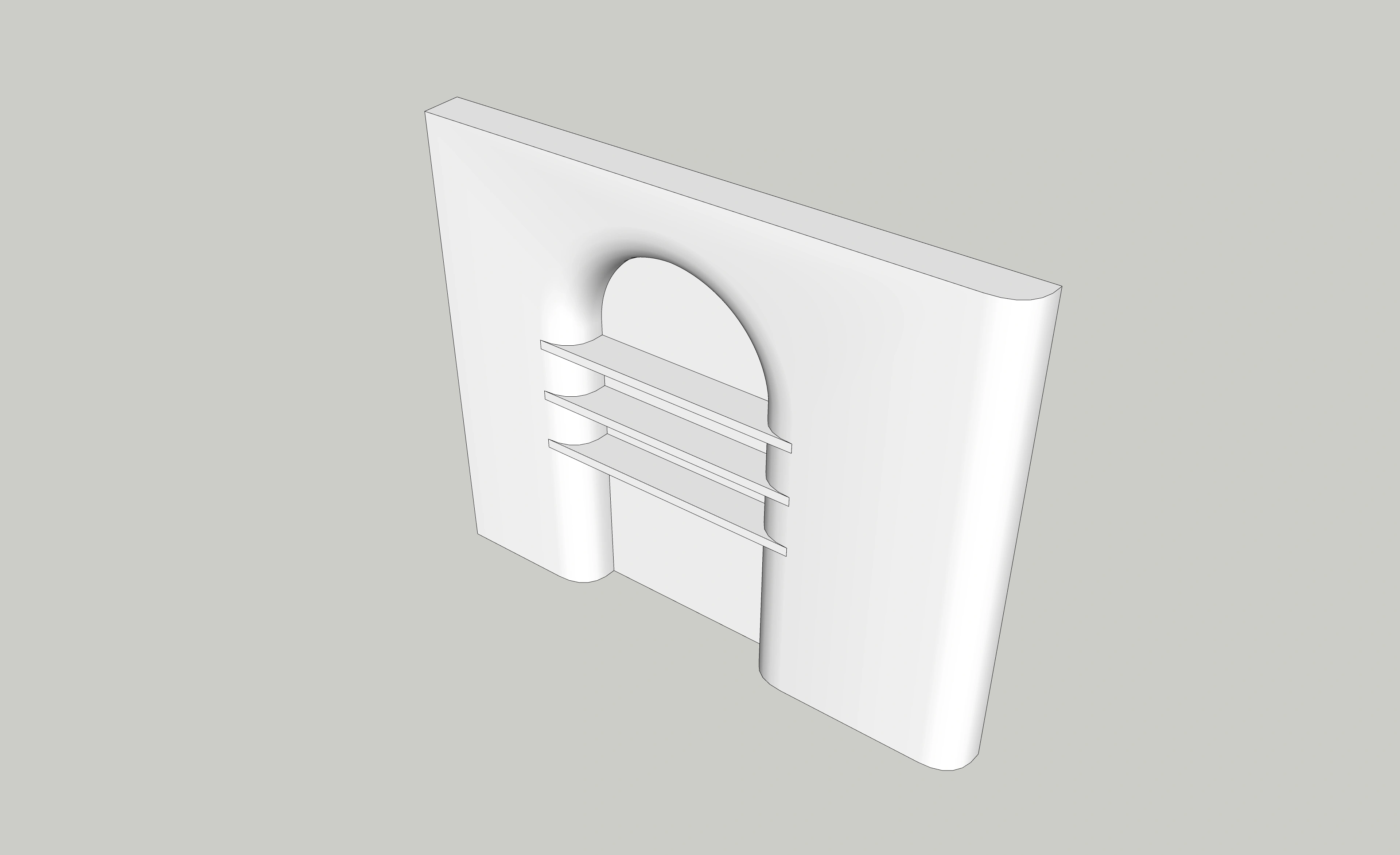 Modern Interior Partition Wall with Arch | SketchUp 2018