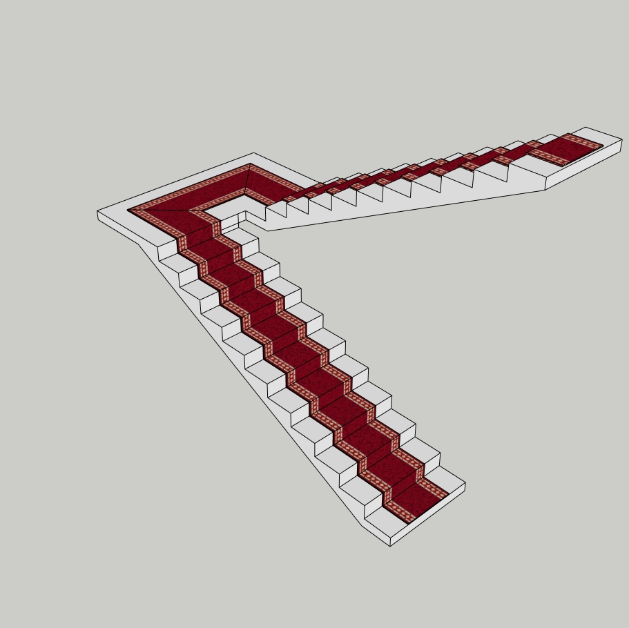 Star Stair Carpet Model | Decorative Stair Runner | SketchUp 2018