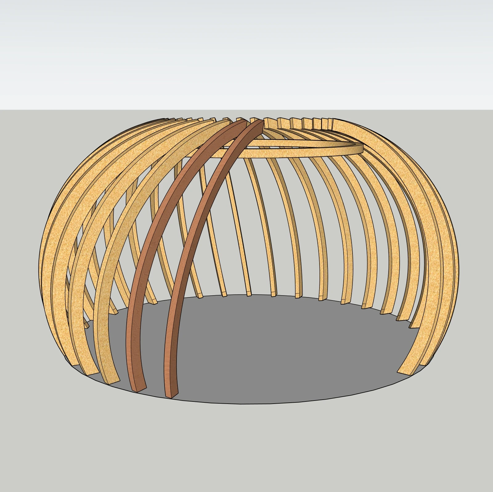 Parametric Wooden Pergola | Outdoor Pavilion Structure | SketchUp Model