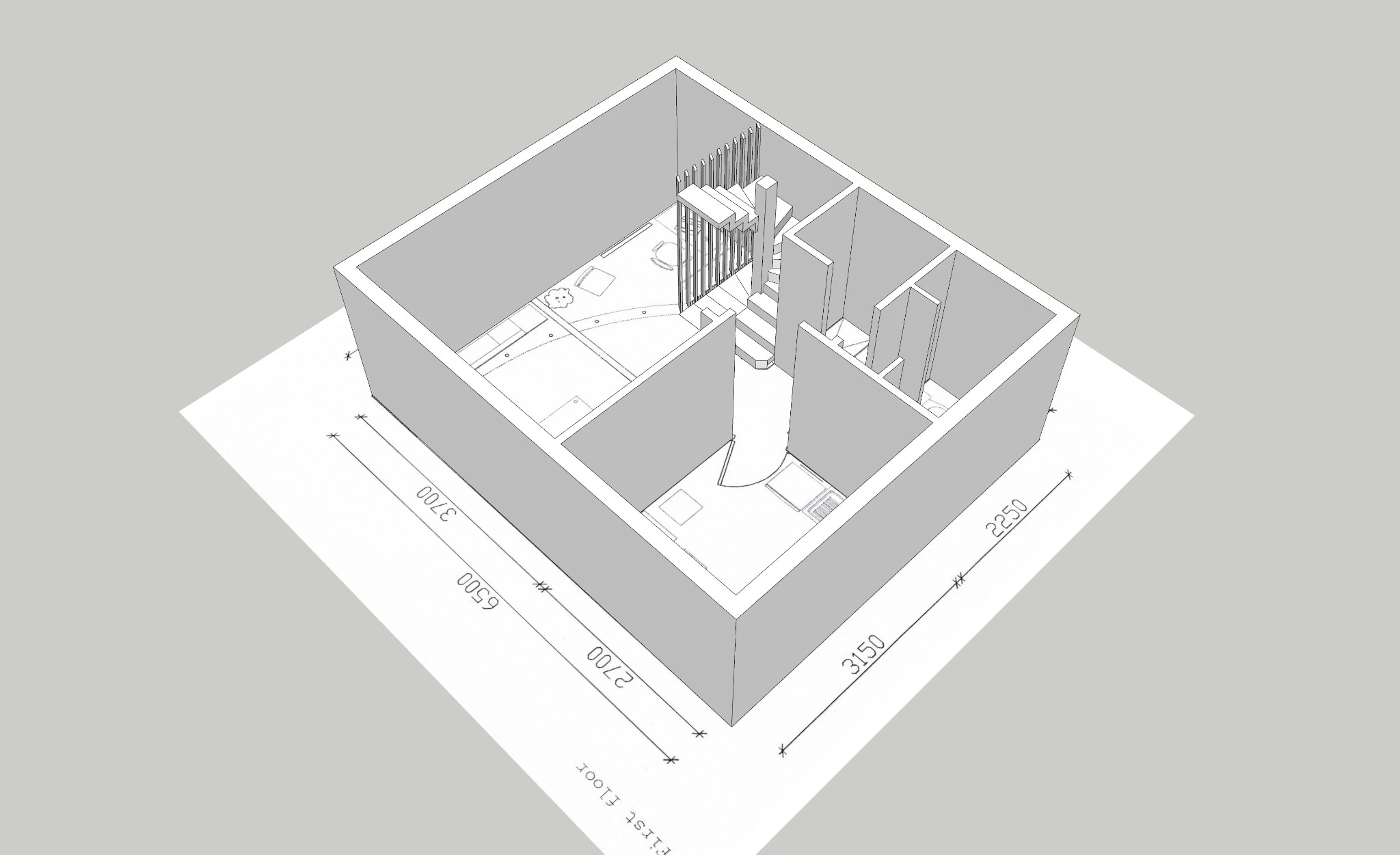 2D Plan to 3D Model Conversion | SketchUp 2018