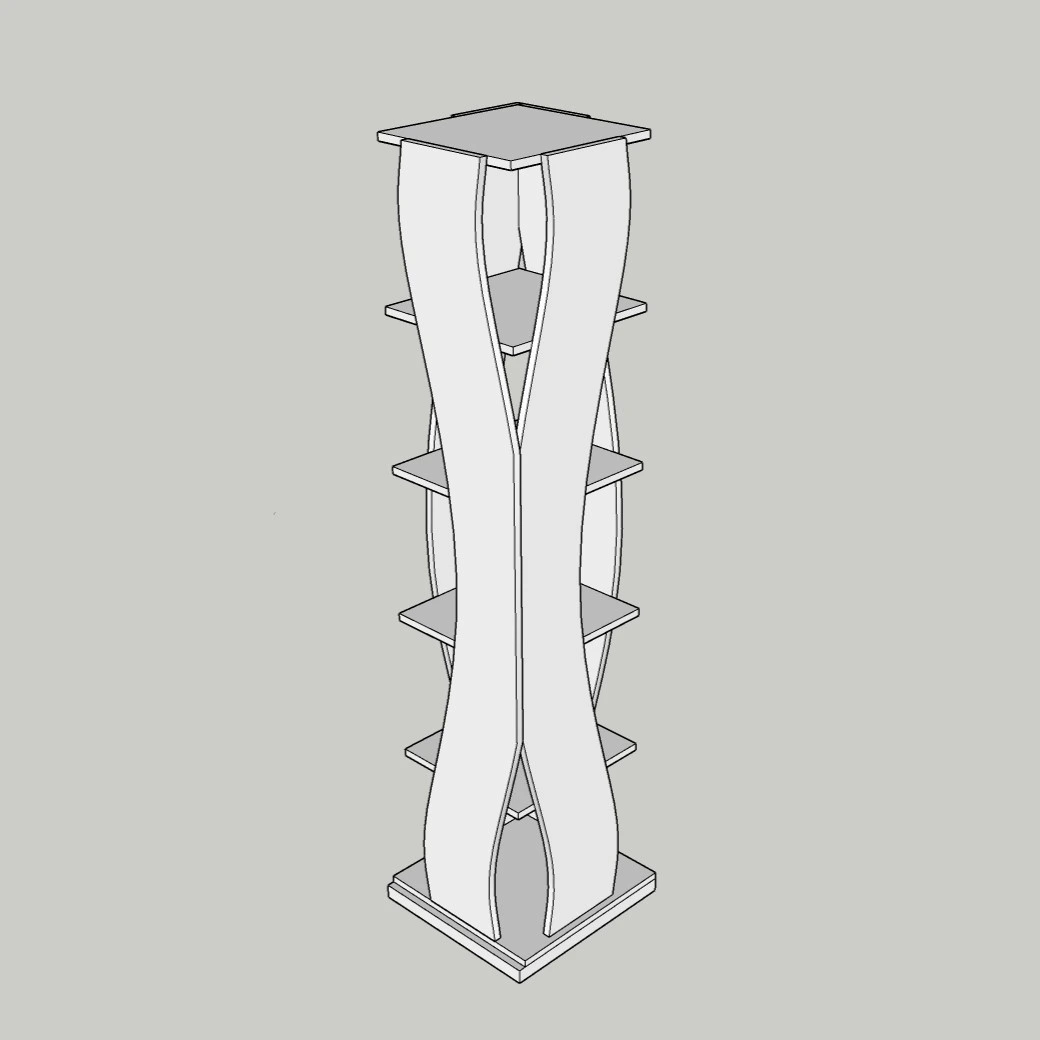 Modern Sculptural Shelf 3D Model | Freestanding Display Unit | SketchUp 2018 | Nice Towers