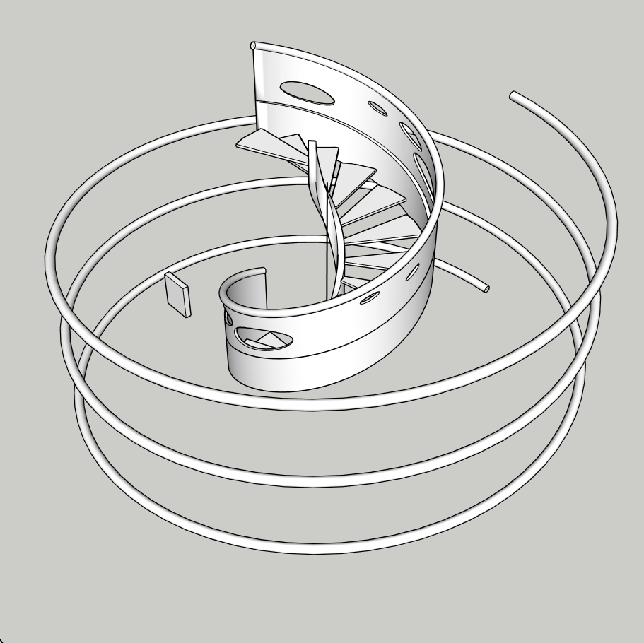 Modern Spiral Staircase Design | Parametric Helical Stairs | SketchUp 2018