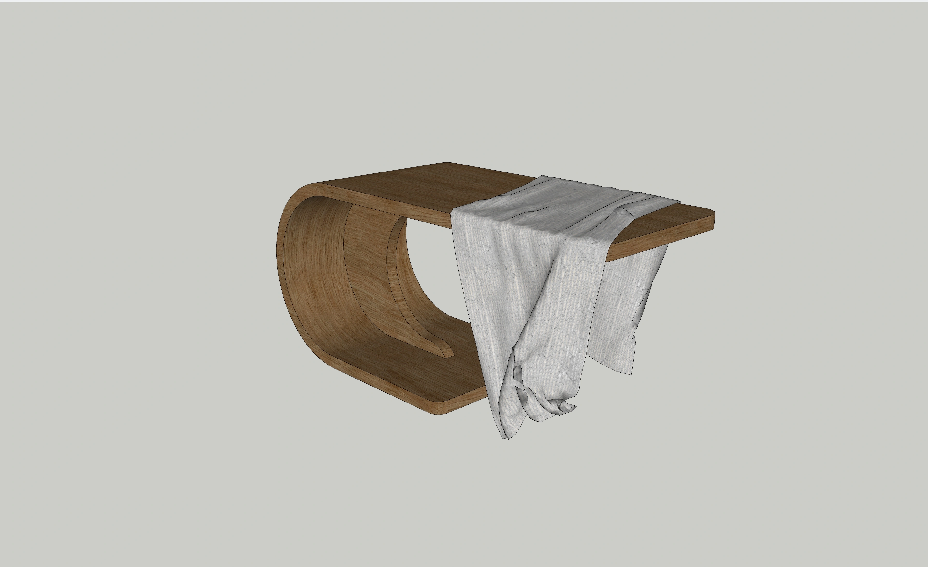 Modern Curved Coffee Table 3D Model | SketchUp 2018