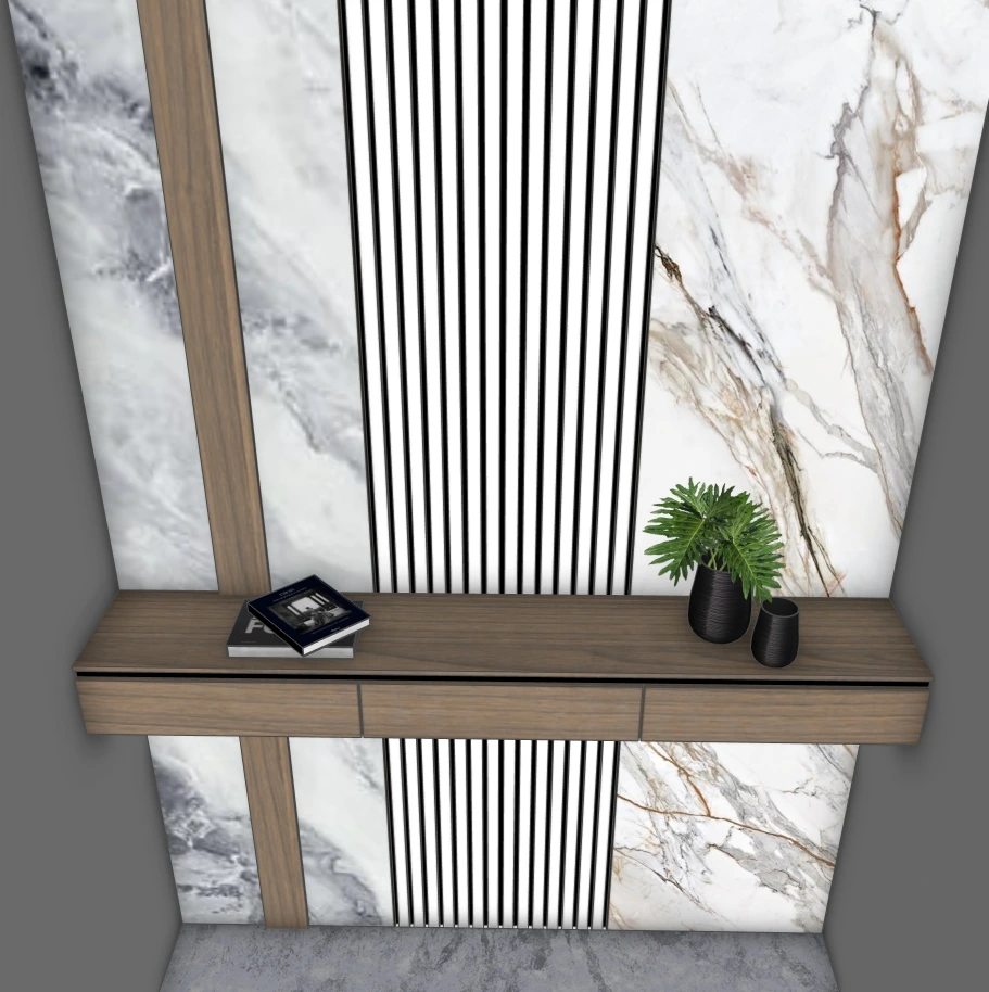 Luxury Entrance Hall | Modern Wall Paneling & Console – SketchUp 2021 Model