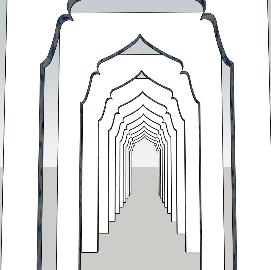 Parametric Arch Corridor | Islamic Repeating Arch | SketchUp Model