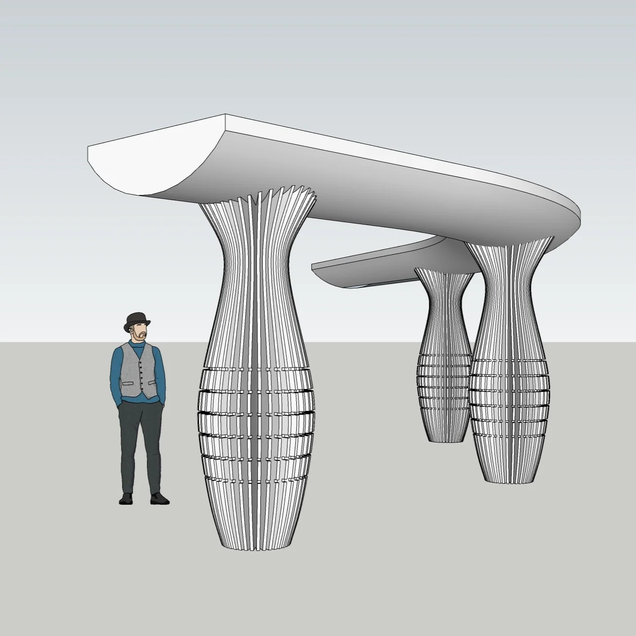 Parametric Pavilion Canopy – Organic Architectural Structure – SketchUp 2018