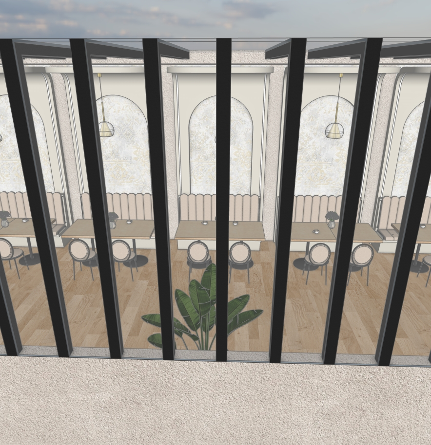 Modern Café Interior 3D Model – SketchUp 2021