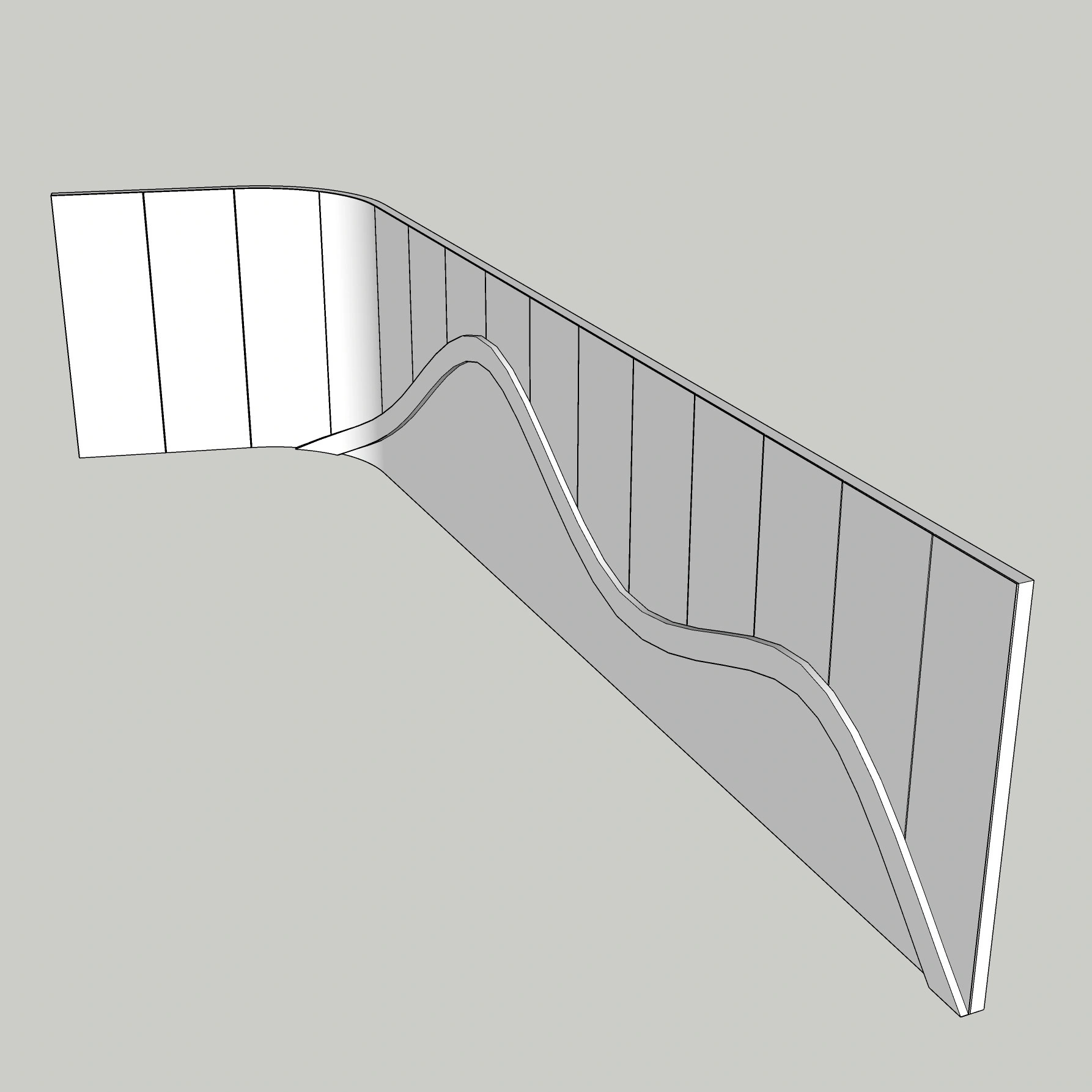 Modern Curved Corridor Decorative Wall Panel | SketchUp 2018