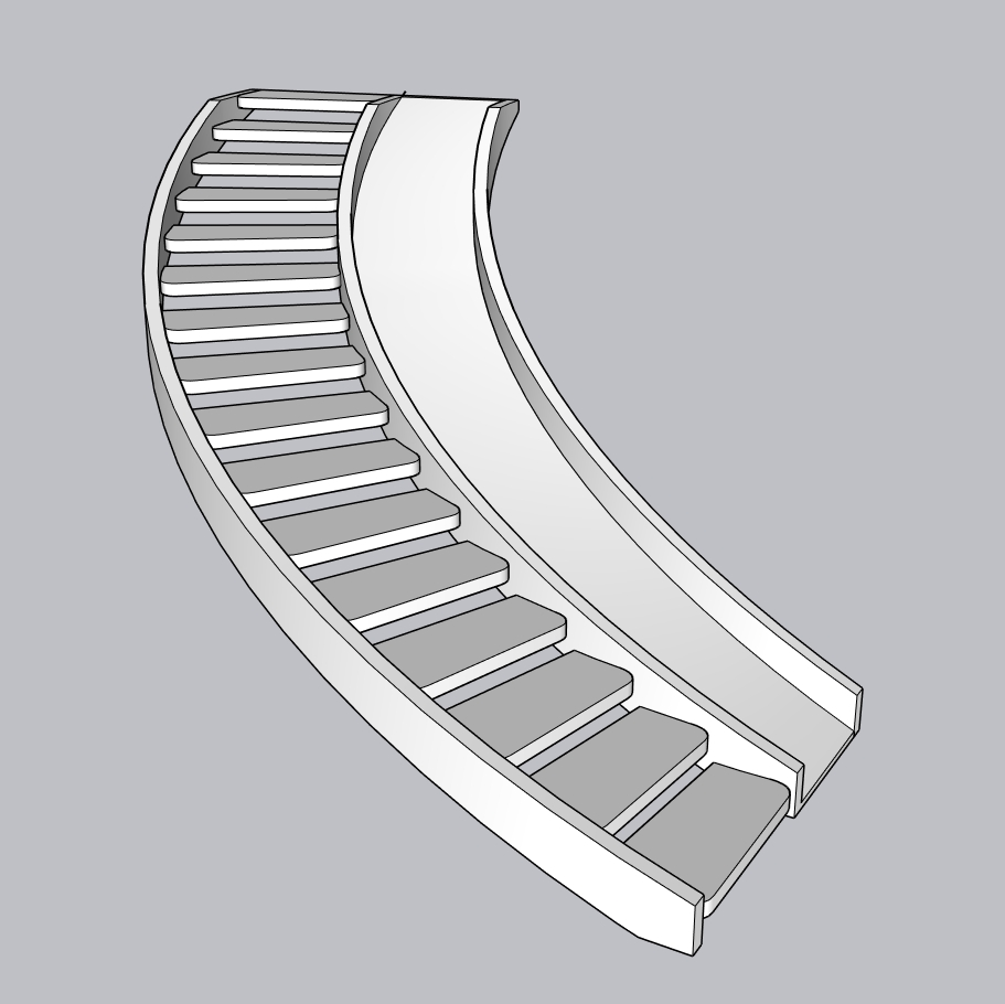 Parametric Curved Staircase | Modern Arc Stair | SketchUp 2018