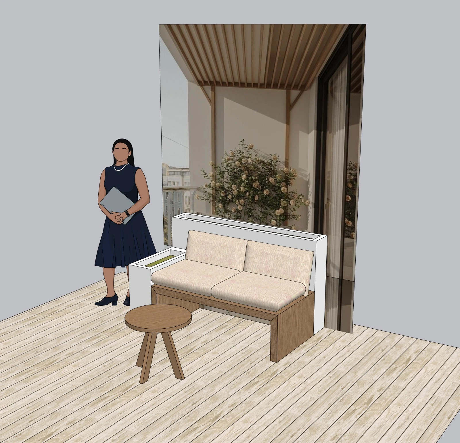 Modern Indoor Swing Seat | Hanging Bench with Frame | SketchUp Model
