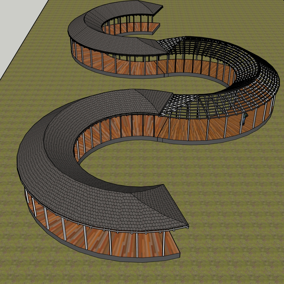 Parametric S-Shape Pavilion | Organic Curved Exhibition Structure | SketchUp Model