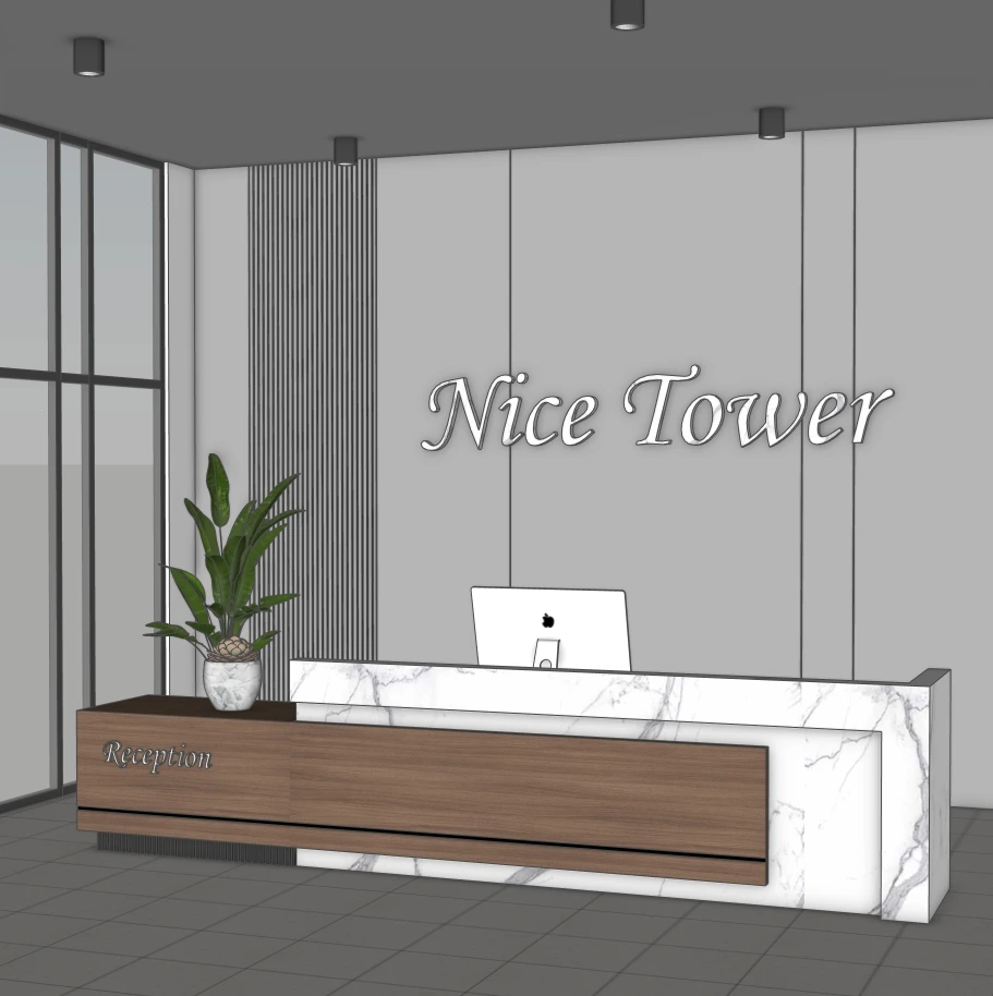 Luxury Reception Desk Scene – Modern Interior – SketchUp 2021 Model