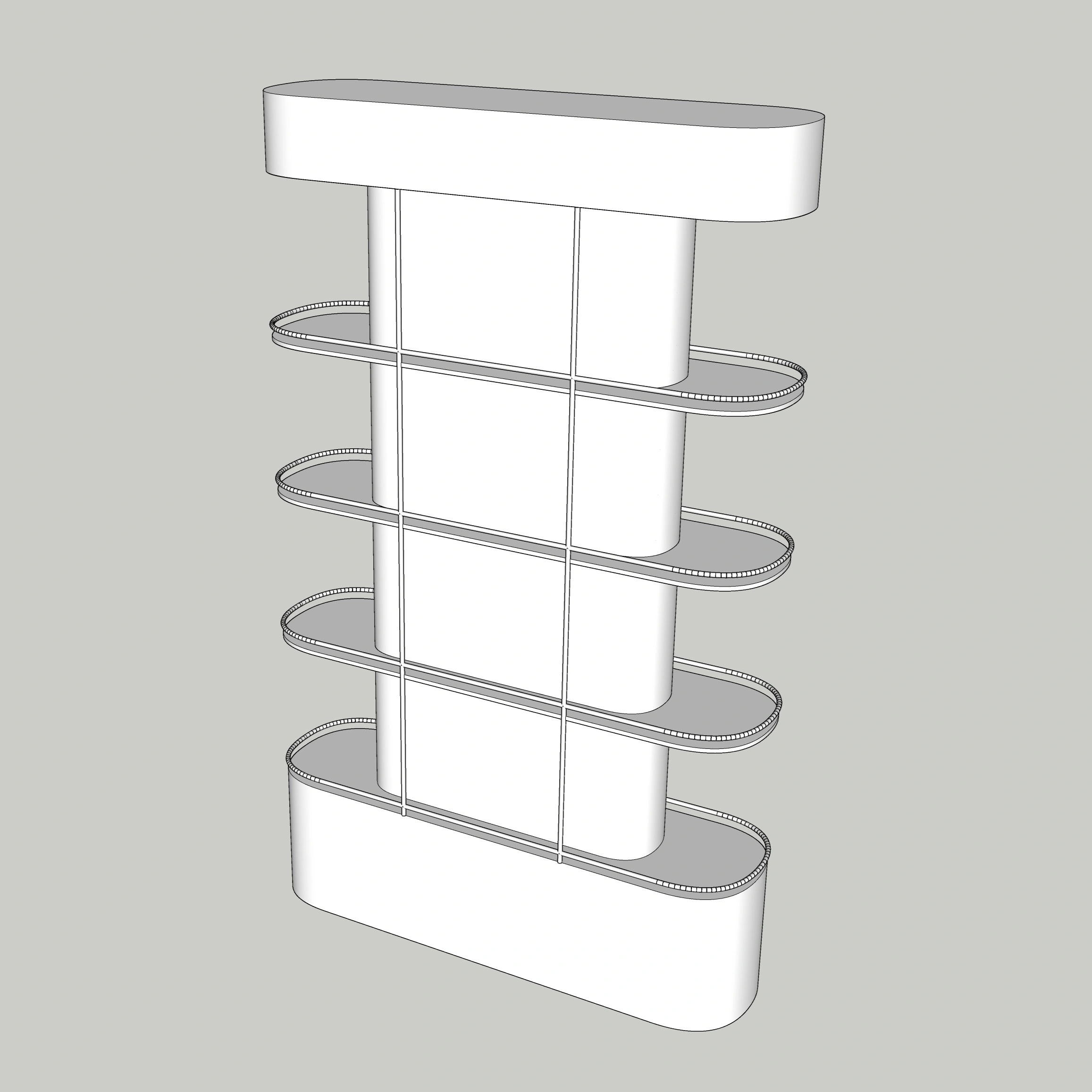 Modern Vertical Display Shelf | Interior Showcase Unit (SketchUp 2018)