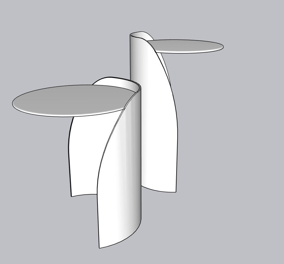 Modern Sculptural Side Table | Minimal Pedestal Table | SketchUp 2018