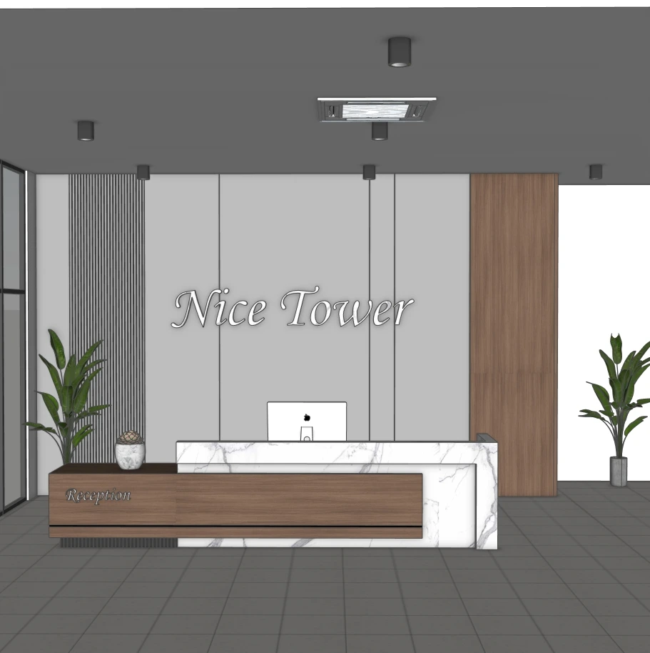 Luxury Reception Desk Scene – Modern Interior – SketchUp 2021 Model