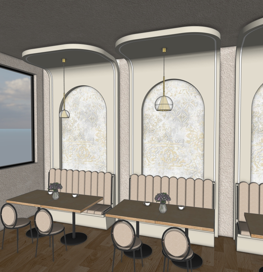 Modern Café Interior 3D Model – SketchUp 2021