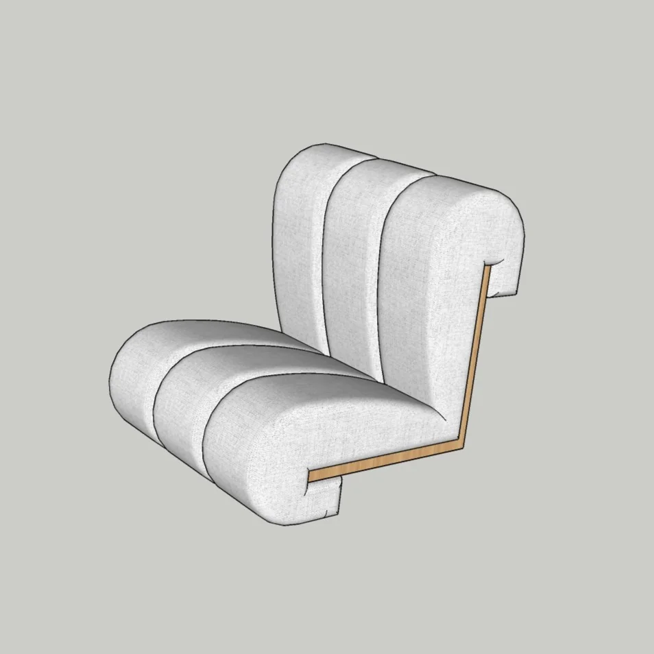 Sculptural Accent Chair | Contemporary SketchUp 3D Model