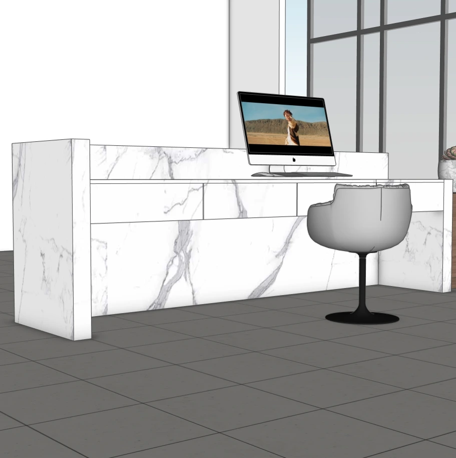 Luxury Reception Desk Scene – Modern Interior – SketchUp 2021 Model