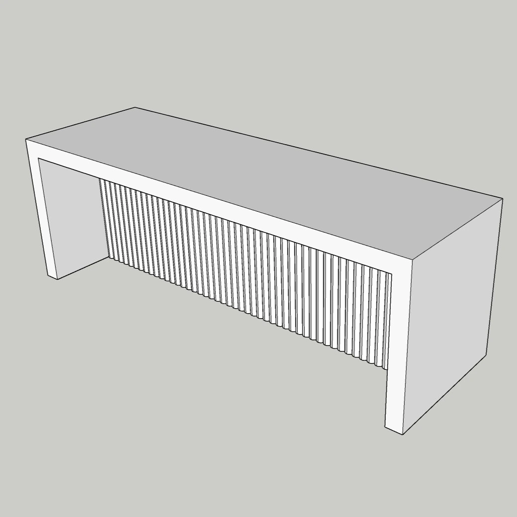 Modern Ribbed Console Table | SketchUp 2018 | Nice Tower Interior Furniture Model