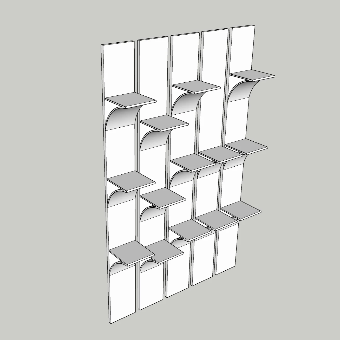 Modular Wall Shelf System – SketchUp 2018 | Interior Wall Display Model
