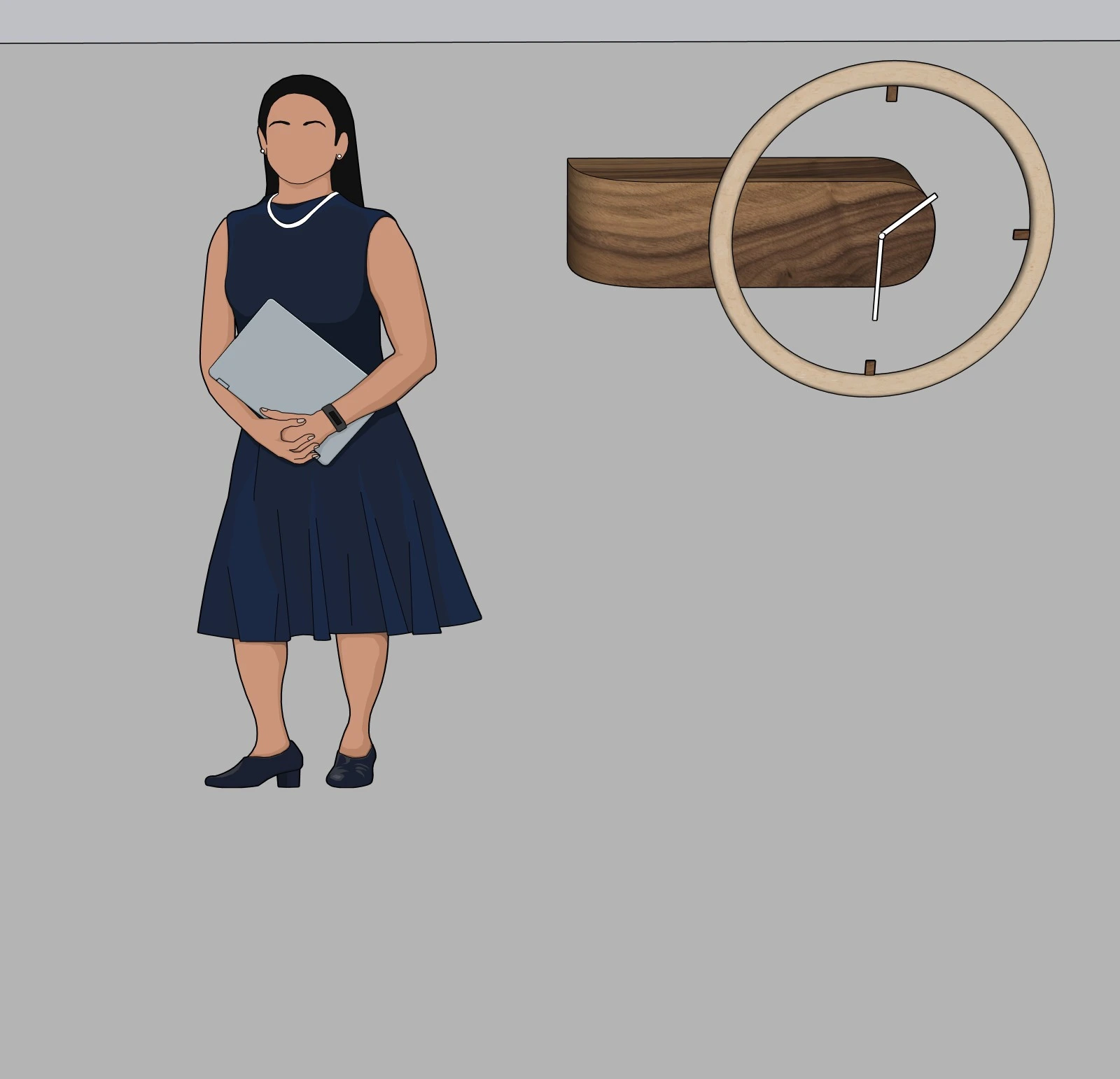 Modern Circular Wall Clock | Decorative Wall Clock | SketchUp Model