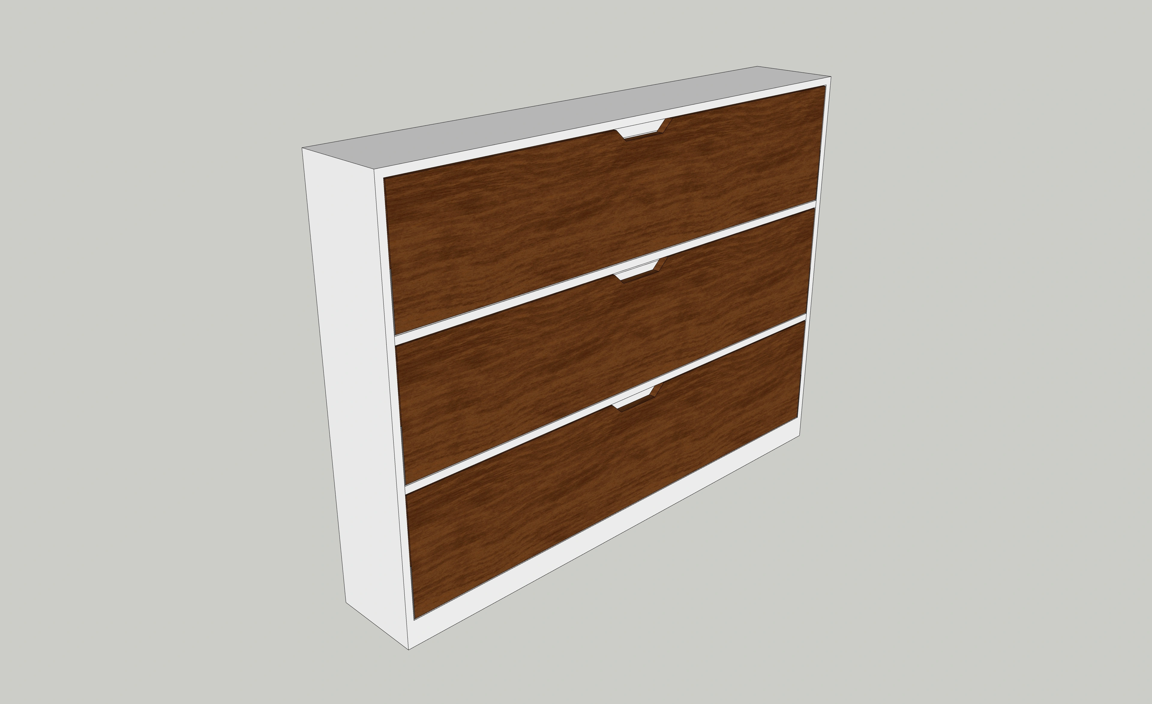 Modern Wooden Drawer Cabinet 3D Model | SketchUp 2018
