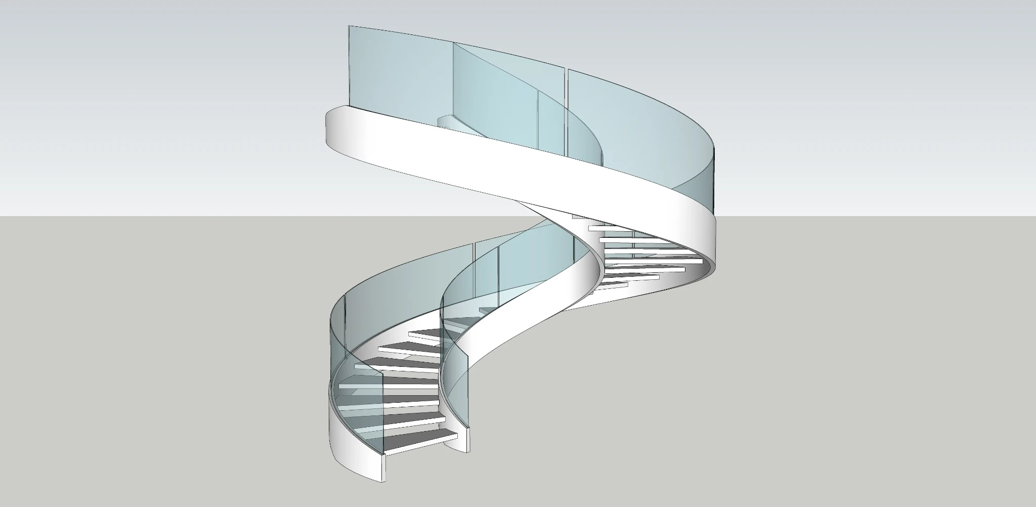 Modern Spiral Staircase | SketchUp 2018