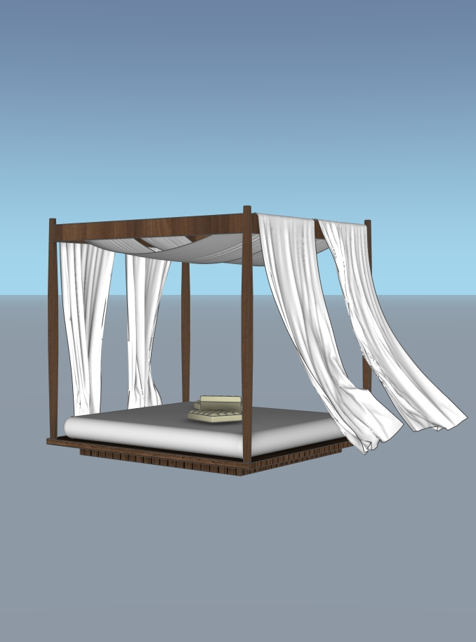Modern Outdoor Canopy Daybed Pergola | SketchUp 2018