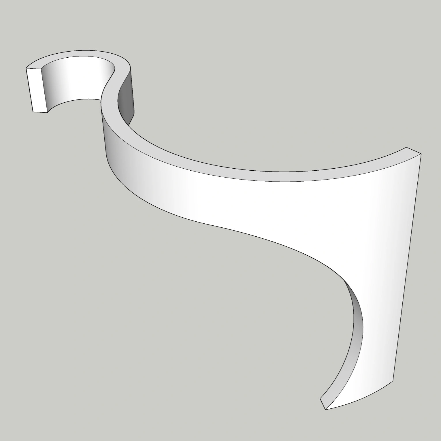 Curved Sculptural Interior Partition Wall | Modern Feature Divider (SketchUp 2018)