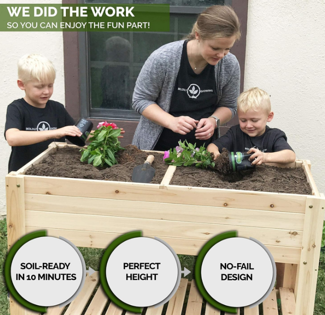 Growing Cedar Raised Planter Box with Legs – Elevated Wood Raised Garden Bed Kit – Grow Herbs and Vegetables Outdoors – Naturally Rot-Resistant - Unmatched Strength Lasts Years (4x2)