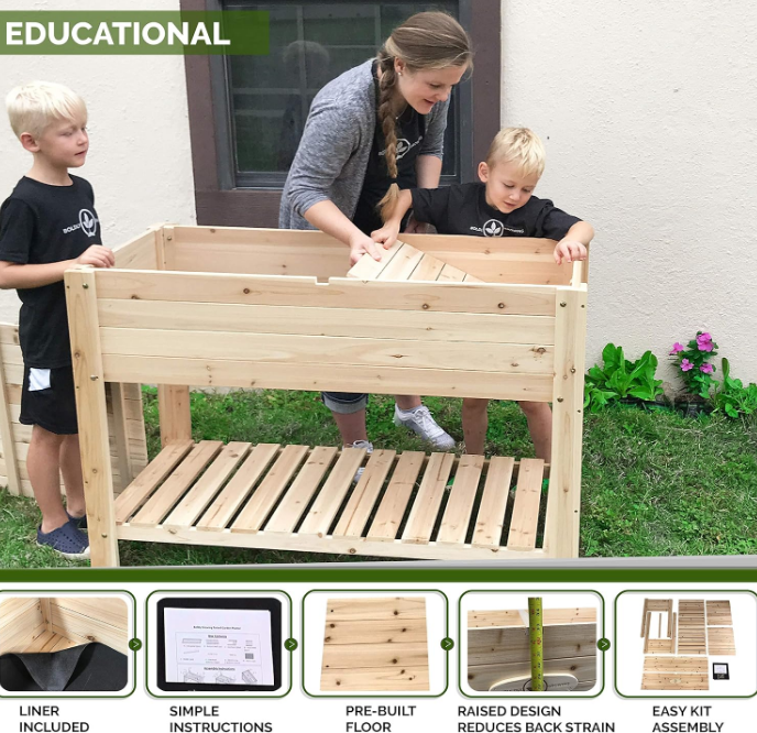 Growing Cedar Raised Planter Box with Legs – Elevated Wood Raised Garden Bed Kit – Grow Herbs and Vegetables Outdoors – Naturally Rot-Resistant - Unmatched Strength Lasts Years (4x2)