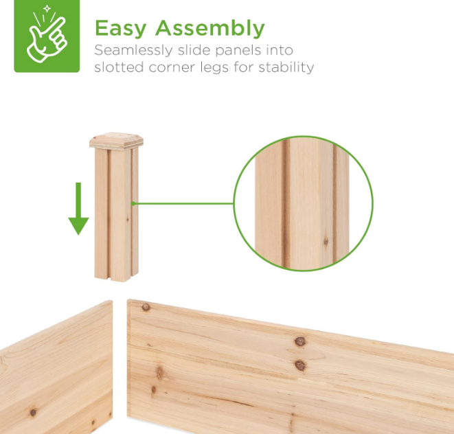 Best Choice Products 8x2ft Outdoor Wooden Raised Garden Bed Planter for Vegetables, Grass, Lawn, Yard - Natural