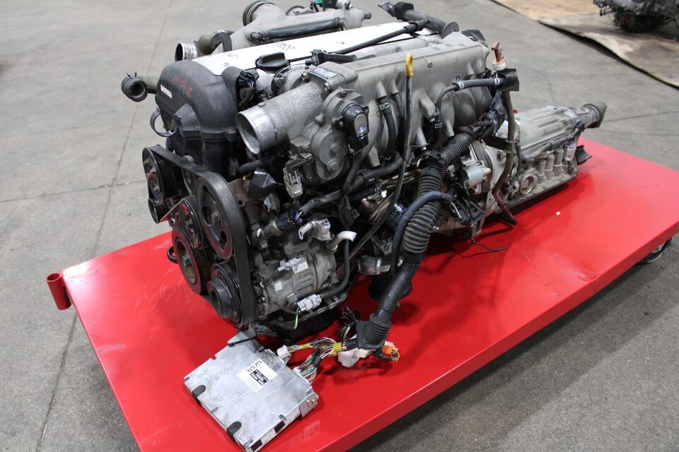 JDM TOYOTA 1JZGTE VVTI 2.5L TURBO MOTOR 1JZ FRONT SUMP WIRING ECU TRANS
