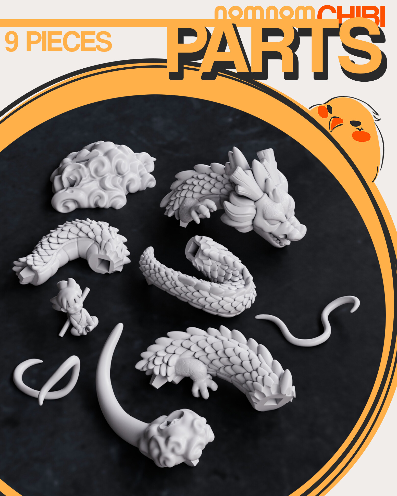 Chibi Shenron with Goku