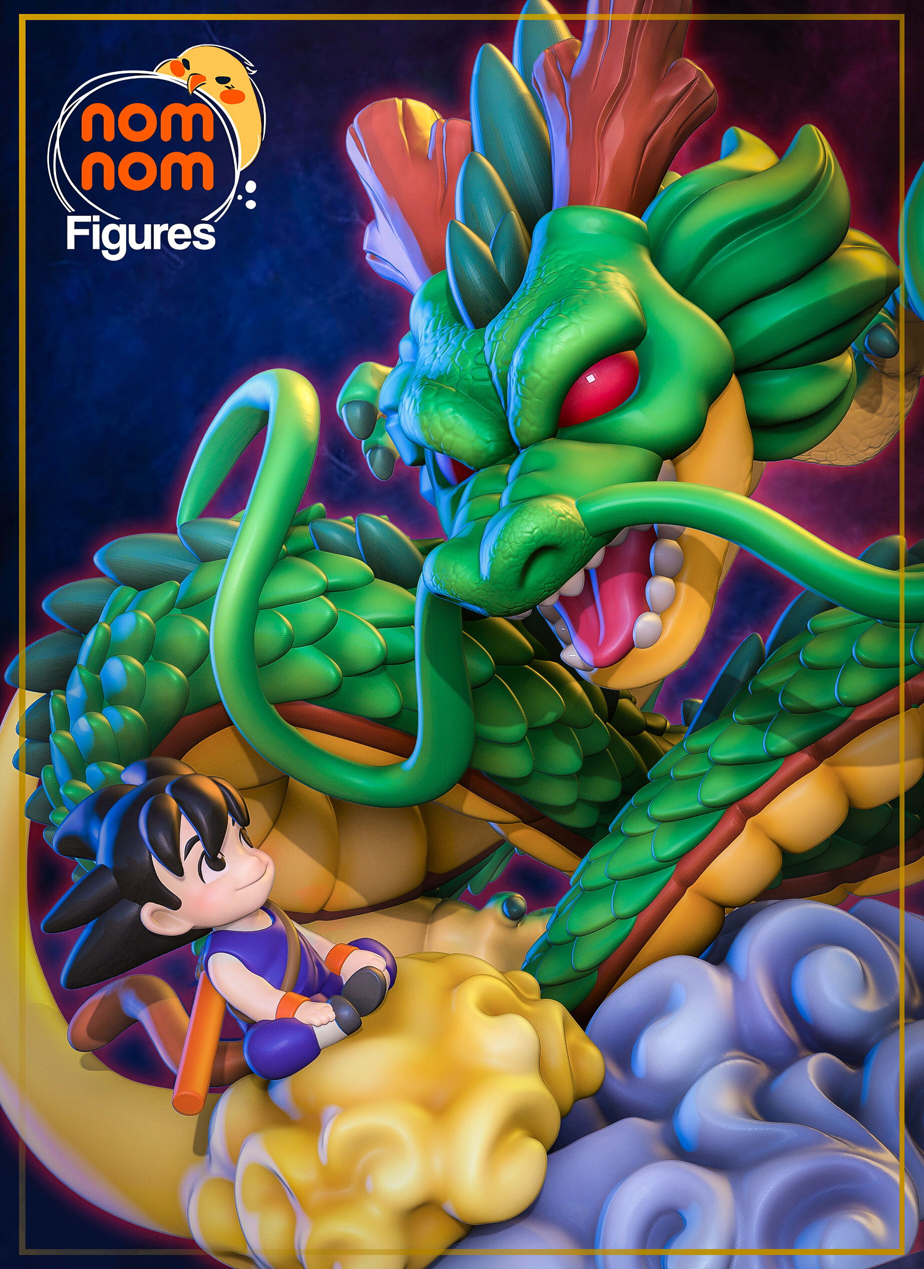 Chibi Shenron with Goku