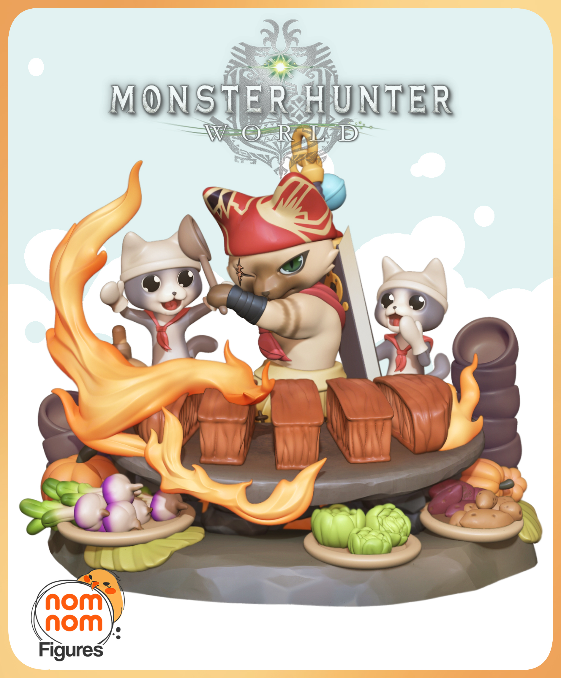Chibi Meowscular Chef - Monster Hunter