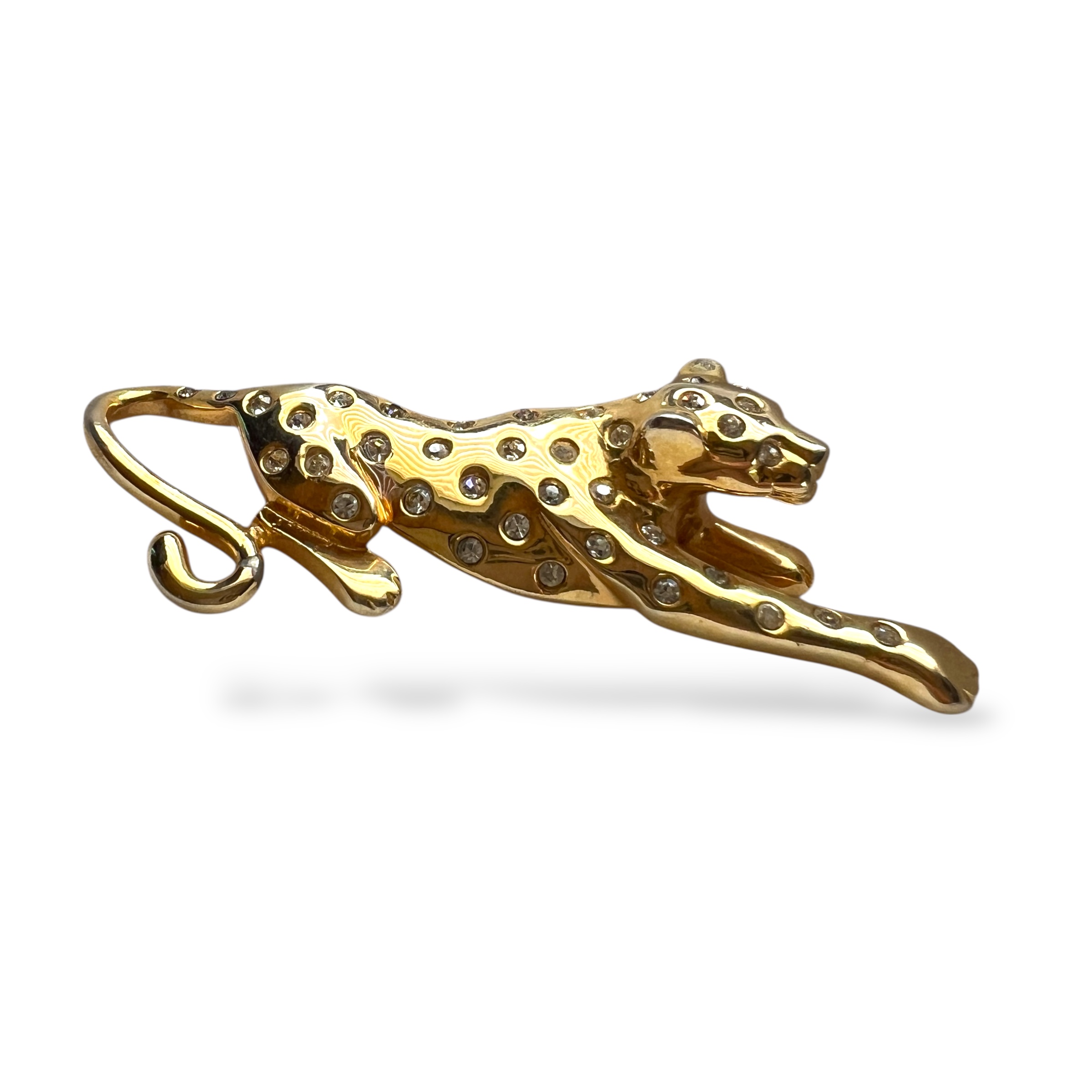 Vintažinė paauksuota sagė „Leopardas“