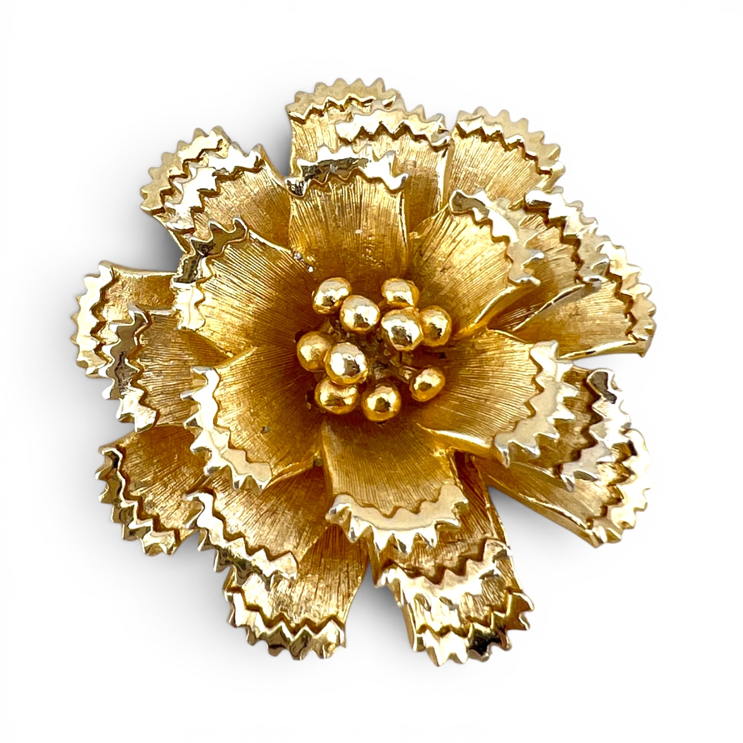 Vintažinė segė „Auksinis bijūnas“ 🌸✨