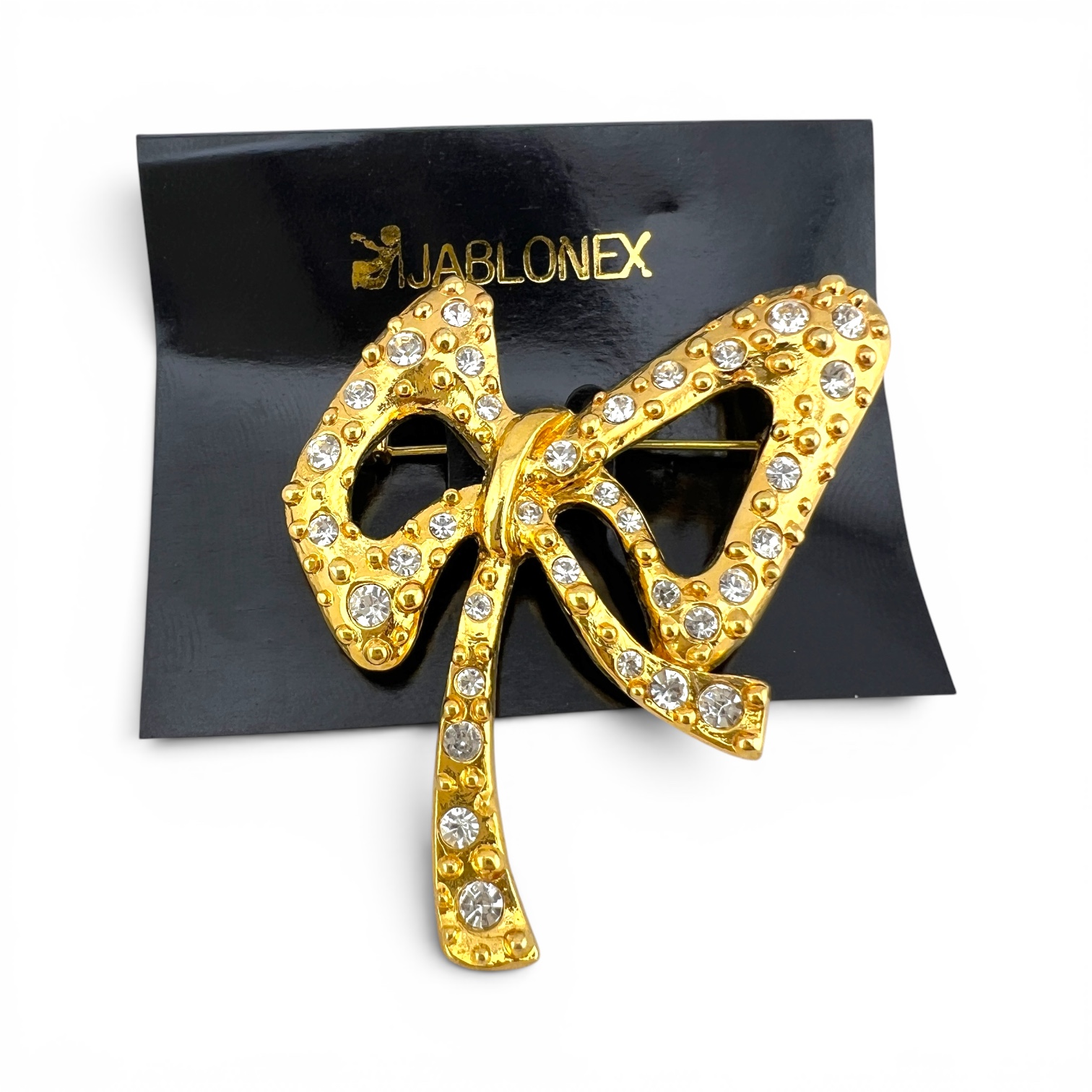 Vintažinė „Jablonex“ segė „Auksinis kaspinas“ 🎀