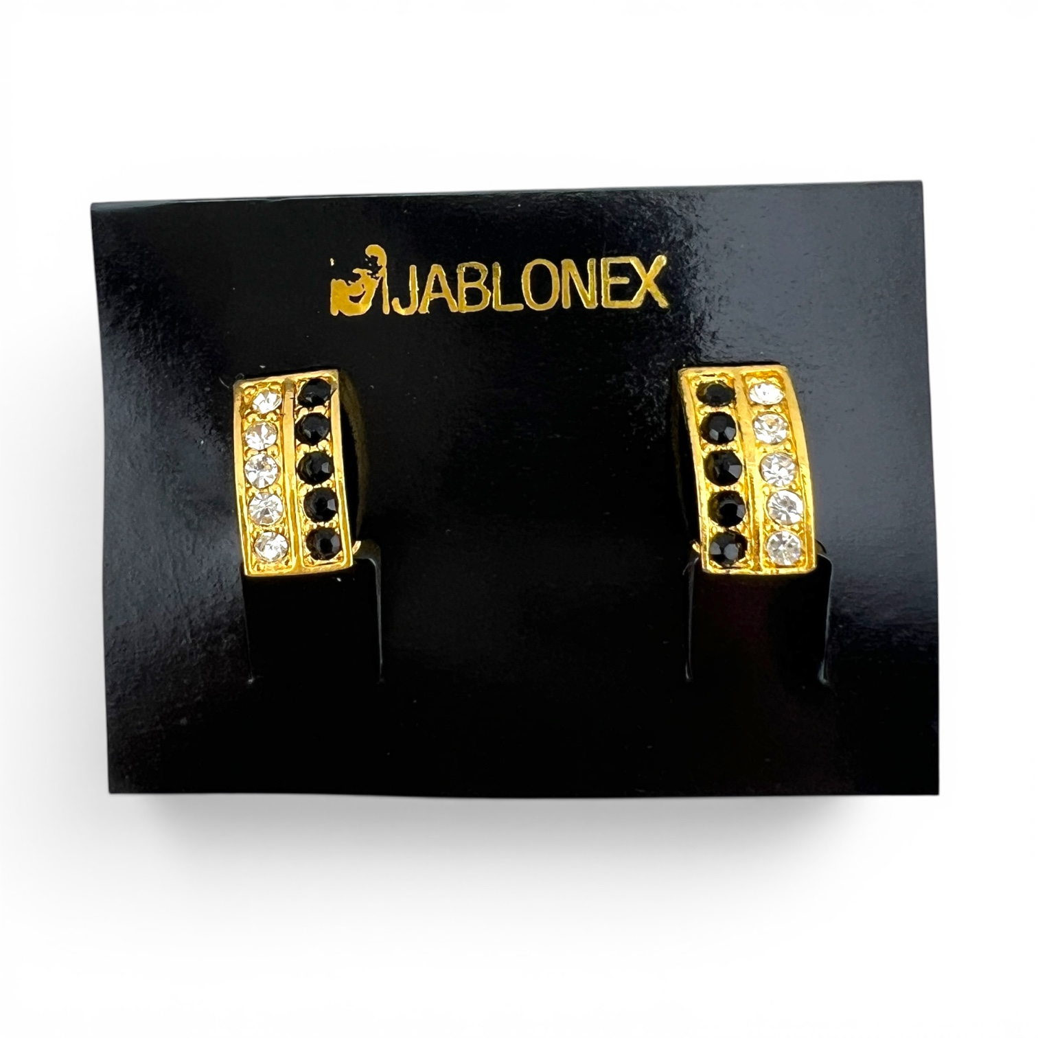Vintažiniai „Jablonex“ klipsai „Kontrastų elegancija“ ✨🖤