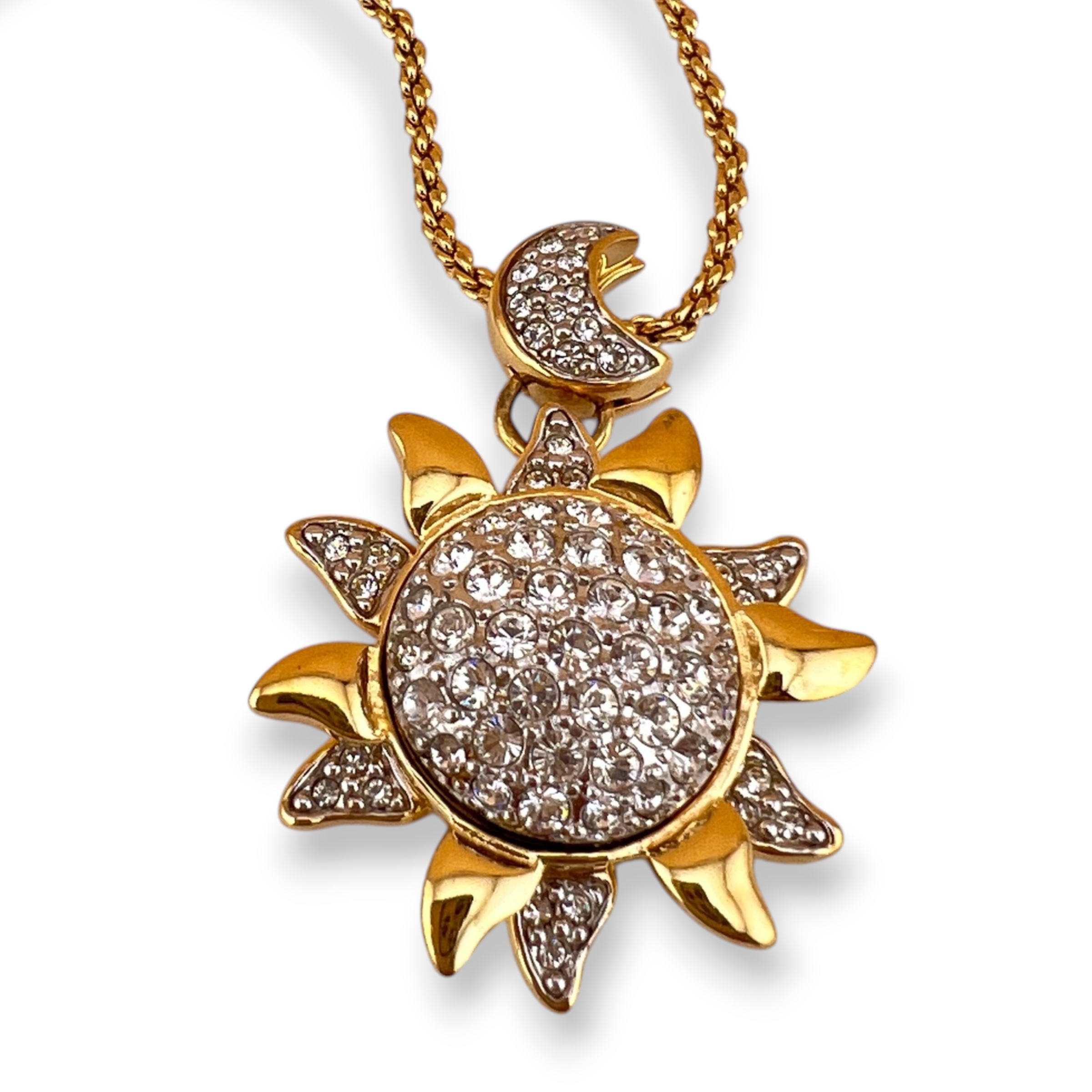 Vintažinis Swarovski vėrinys „Saulė ir mėnulis“