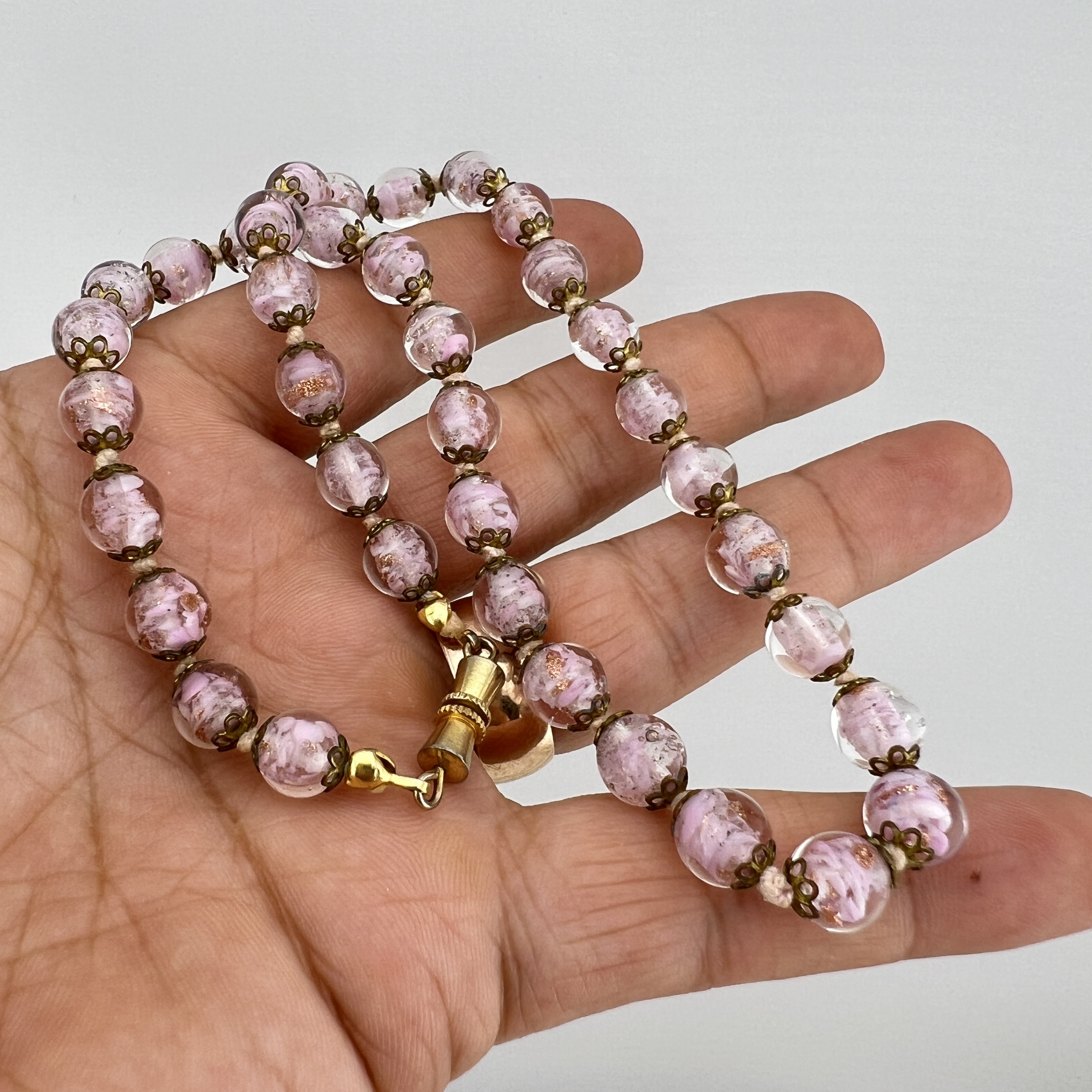 Vintažinis Murano stiklo vėrinys „Rausvasis debesis“ 🌸✨