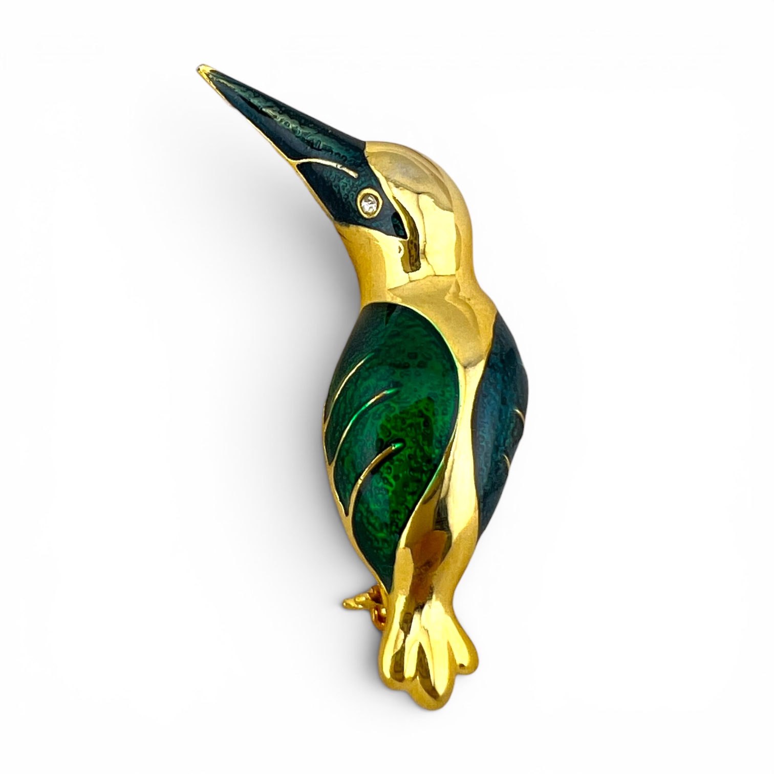 Vintažinė segė „Smaragdinis kolibris“ 🐦✨